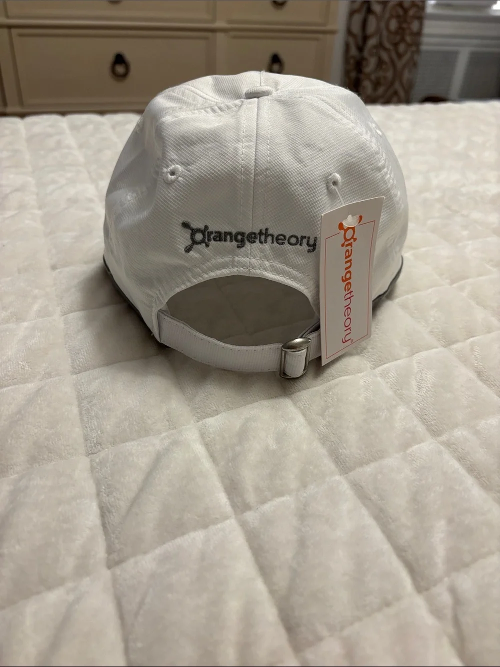 Orangetheory White Hat with Orange Logo and Gray Trim